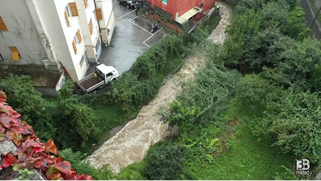 Cronaca meteo diretta - Maltempo Genova, il rio Bagnara scende impetuoso a Nervi - Video