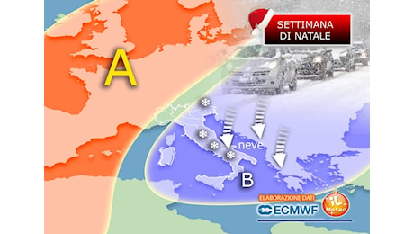 Meteo: Vigilia e Natale con irruzione Fredda e Nevicate, svolta dopo Santo Stefano