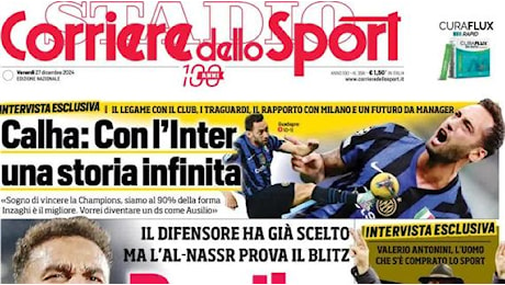 Il Corriere dello Sport in prima pagina sul mercato del Napoli: Danilo, sì a Conte