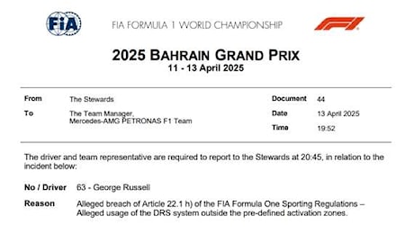 F1 | Mercedes, possibile penalità a Russell: convocato dai commissari