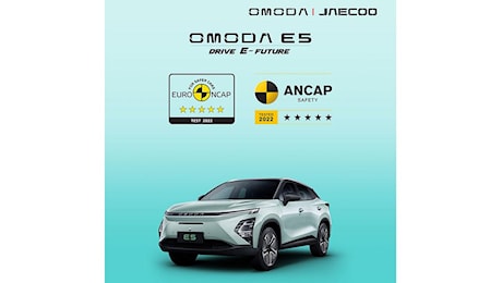 OMODA 5 EV conquista le 5 stelle nei Test Euro NCAP e ANCAP