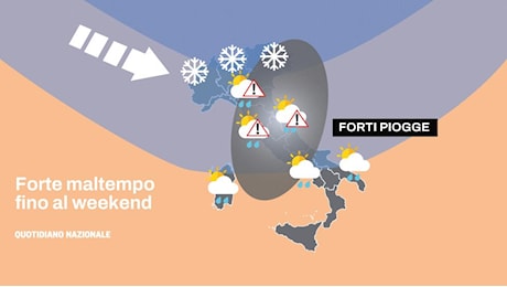 Nubifragi al Centro-Nord, neve sulle Alpi e 33 gradi in Sicilia. Le previsioni fino al weekend