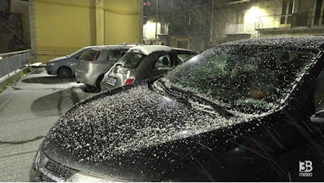 Cronaca meteo - Maltempo in Sicilia, neve tonda in serata su Floresta - VIDEO