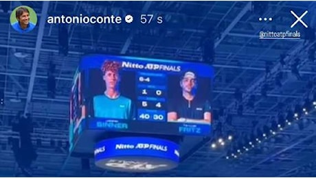 Sinner batte Fritz alle ATP Finals, in tribuna a Torino anche Conte