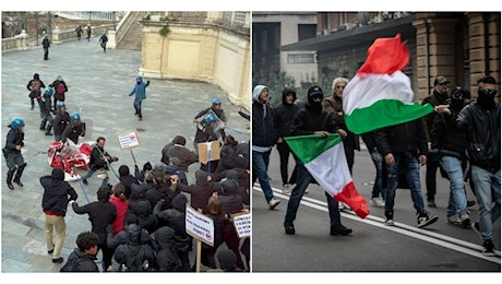 Cortei a Bologna, Meloni: “Sinistra condanni”. Salvini: “Chiudere i centri sociali”. Il sindaco Lepore: “Governo ha mandato le camicie nere”