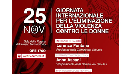 25 novembre, le iniziative a Montecitorio contro la violenza sulle donne