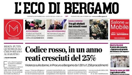 L'Eco di Bergamo titola: A Parma ritorna anche Scalvini, difesa forza cinque