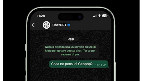 ChatGPT arriva su Whatsapp, ora si possono mandare messaggi all’AI: come attivarla