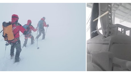 Alpinisti dispersi, i soccorritori e le persone rimaste bloccate nella bufera di neve sul Gran Sasso sono riuscite a scendere a valle