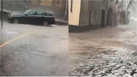 Maltempo nel Varesotto, pioggia e grandine a Gavirate: acqua e fango invadono le strade