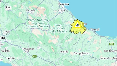 Meteo in Abruzzo, allerta gialla per temporali nella zona del bacino basso del Sangro