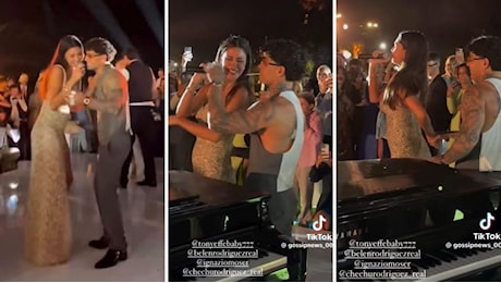 Belen Rodriguez canta e balla Sesso e Samba con Tony Effe al matrimonio di Cecilia e Ignazio