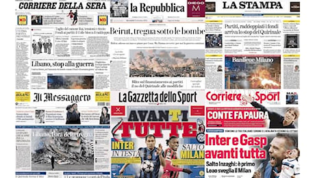 Le prime pagine dei quotidiani di oggi 27 novembre: la rassegna stampa