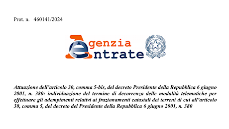 Frazionamento catastale dei terreni: al via da luglio 2025 la nuova procedura online