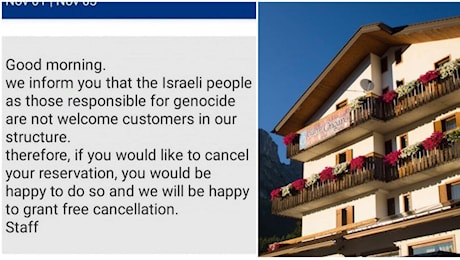 Dolomiti negate ai turisti israeliani, l'hotel: Responsabili di genocidio, non siete benvenuti