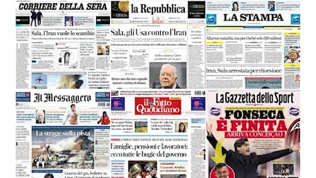 Le prime pagine dei quotidiani di oggi 30 dicembre: la rassegna stampa