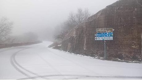 Neve in Pratomagno oltre i 1000 metri