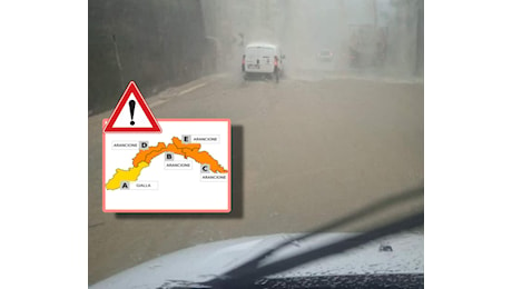 Liguria nel Maltempo: strade allagate, fiumi esondati e traffico in Tilt, l'Allerta meteo diventa Arancione