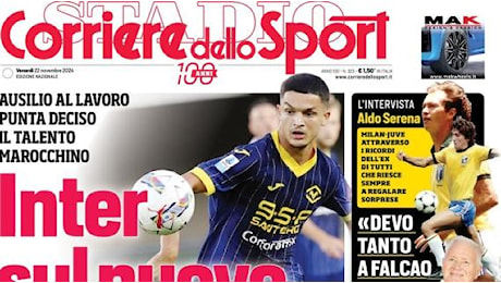 Il Corriere dello Sport in apertura: Inter sul nuovo Calha. Piace Belahyane