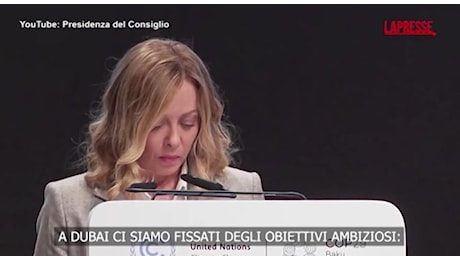 Clima, Meloni alla COP29: «Fissati obiettivi ambizioni»