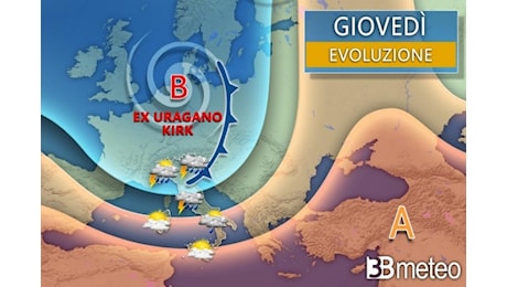 Nuova forte perturbazione: uragano Kirk in arrivo, rischio nubifragi e criticità idrogeologiche. Ecco dove