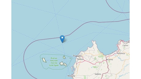 Terremoto di magnitudo 4.1 nel Tirreno Meridionale a largo di Trapani