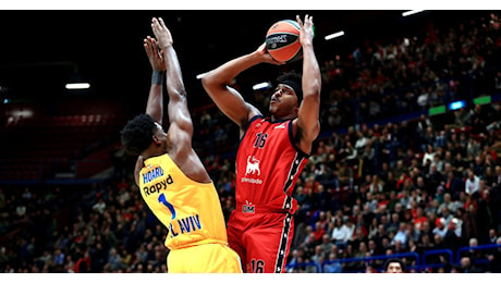 L'Olimpia Milano si accende con le triple, Maccabi Tel Aviv steso 98-86 con 22 punti di Zach LeDay